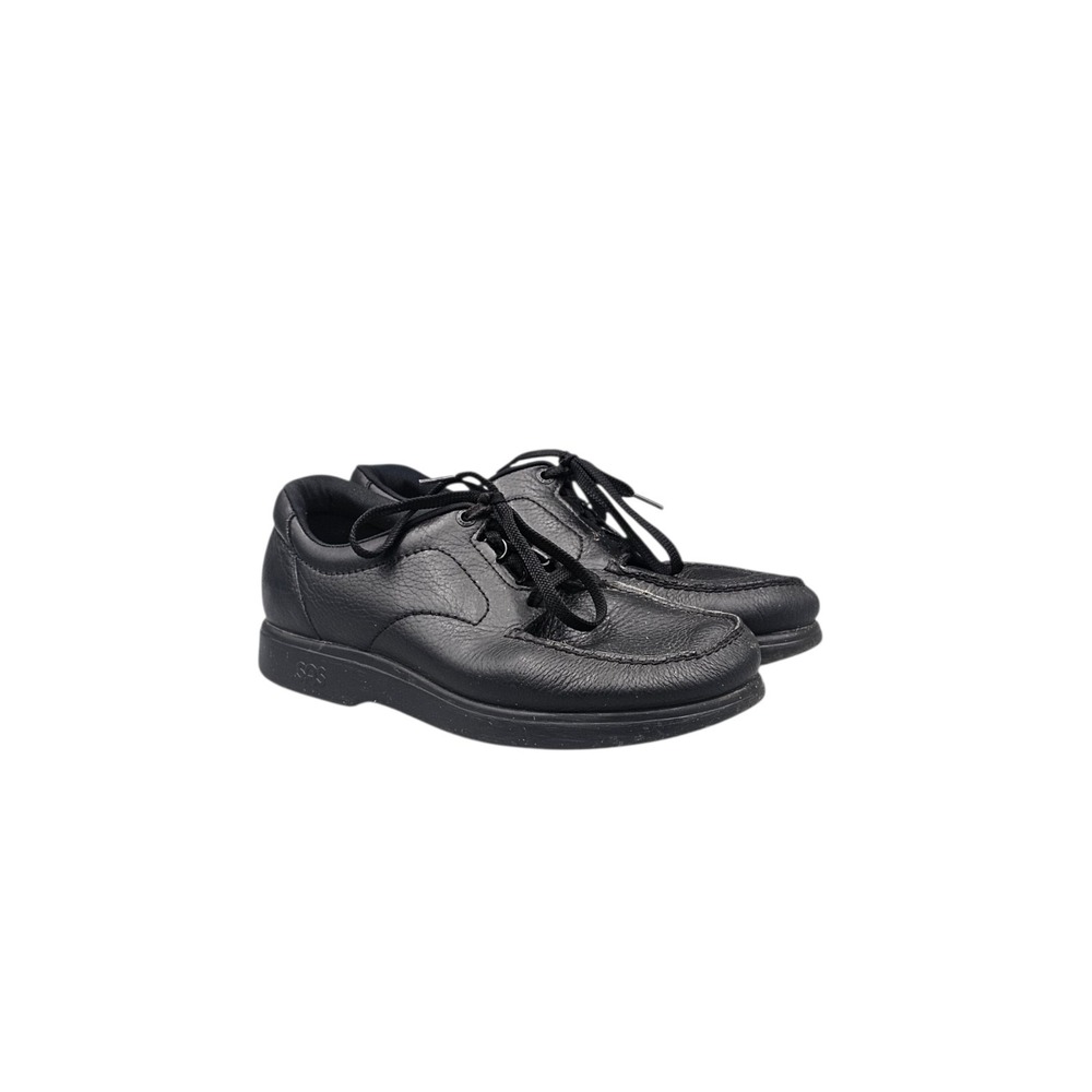 SAS Men's Size 10.5 WW Extra Wide Width 'Bout Time Black Leather Comfort Shoes